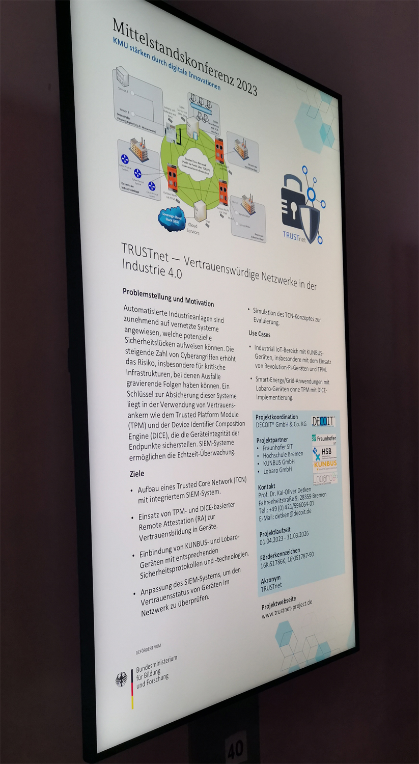 Abbildung 3: Vorstellung des TRUSTnet-Projekts auf der Poster-Ausstellung